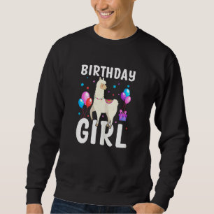 Kühle Süße Alpaka Lama Ballons Mädchen Geburtstag Sweatshirt