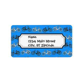 Kühle Teal Türkis Blaue Vintage Fahrräder Bikes Adressaufkleber