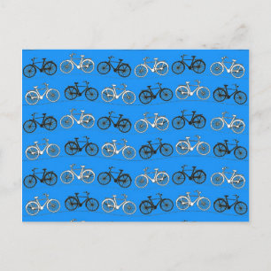 Kühle Teal Türkis Blaue Vintage Fahrräder Bikes Postkarte