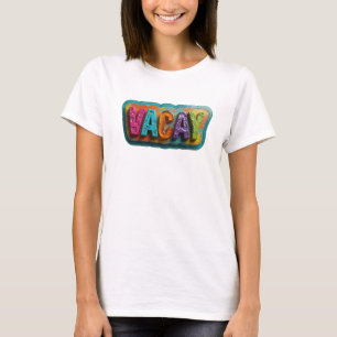 Kühle Teal-VACAY-Wearable-Kunst T-Shirt