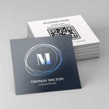 Kühle Tech Blue Monogramm-QR-Code