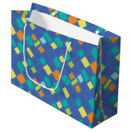 Kühle Tone Gingham Kinder-  Große Geschenktüte