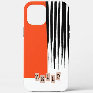 Kühle trendige abstrakte Orange und Schwarz Case-Mate iPhone Hülle