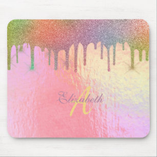 Kühle Trendige Glitter Tropfen Holografisch Mousepad