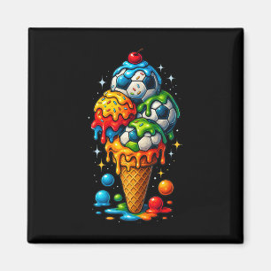 Kühle tropfende Fußball-Kunst-Sport-Illustration S Magnet