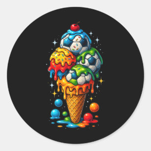 Kühle tropfende Fußball-Kunst-Sport-Illustration S Runder Aufkleber