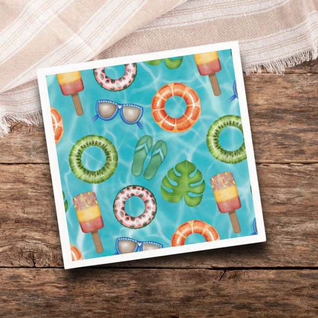 Kühle Türkis-Poolparty Serviette (Von Creator hochgeladen)