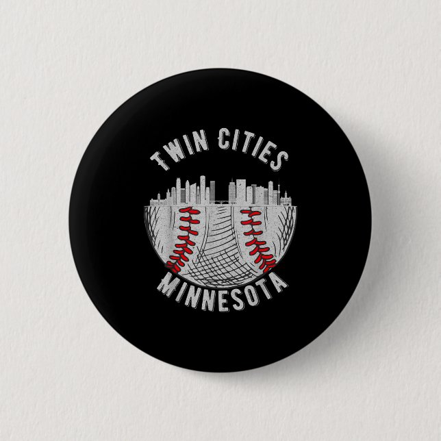Kühle Twin Cities Minnesota Mn Baseball Skyline St Button (Vorderseite)