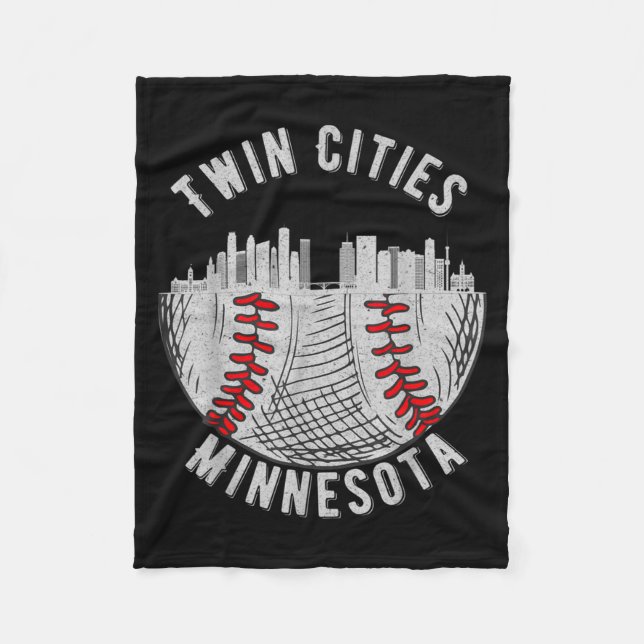Kühle Twin Cities Minnesota Mn Baseball Skyline St Fleecedecke (Vorderseite)