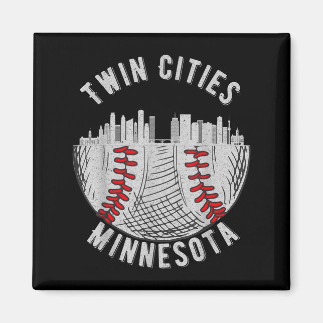 Kühle Twin Cities Minnesota Mn Baseball Skyline St Magnet (Vorne)
