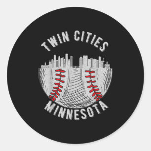 Kühle Twin Cities Minnesota Mn Baseball Skyline St Runder Aufkleber