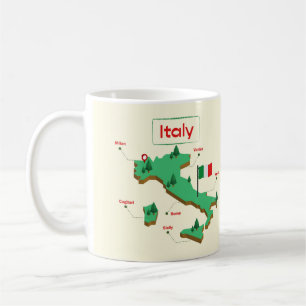 Kühle und bunte Italienkarte Kaffeetasse