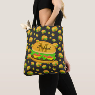 Kühle und lustige leckere Burger Muster Monogramm