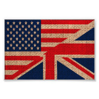 Kühle USA Union Jack Flaggen Jute Textur Effekte