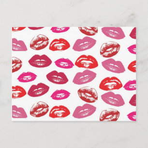 Kühle vintage retro mädchenhafte heiß rosa rote gl postkarte