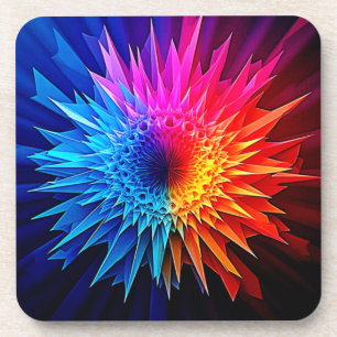 Kühle warme stachelige Sternenexplosion-Kunst Getränkeuntersetzer
