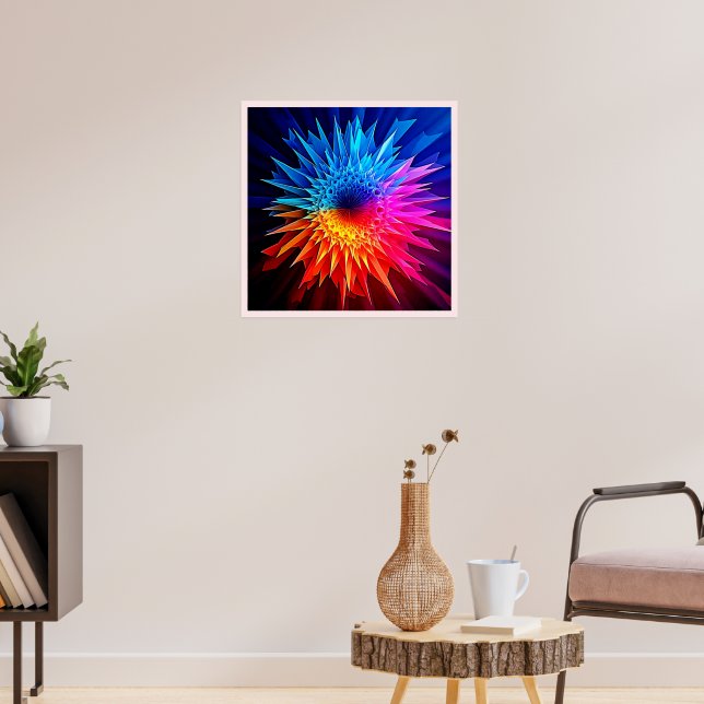 Kühle warme stachelige Sternenexplosion-Kunst Poster (Wohnzimmer 3)
