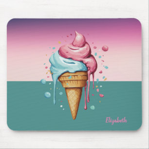 Kühle Wasserfarbe tropfendes Eis Mousepad