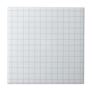 Kühle Weiß- und Mintgrün-Karo-Retro-Muster Fliese