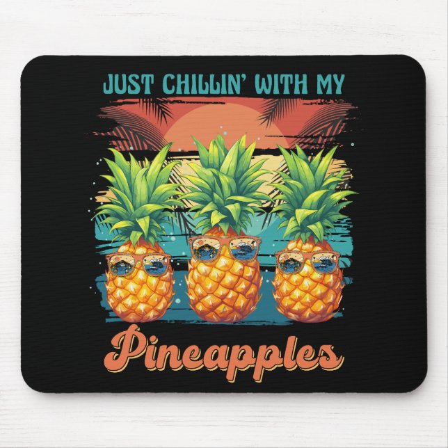 Kühlen mit meinen Ananas Sonnenbrille tropisch Mousepad (Vorne)