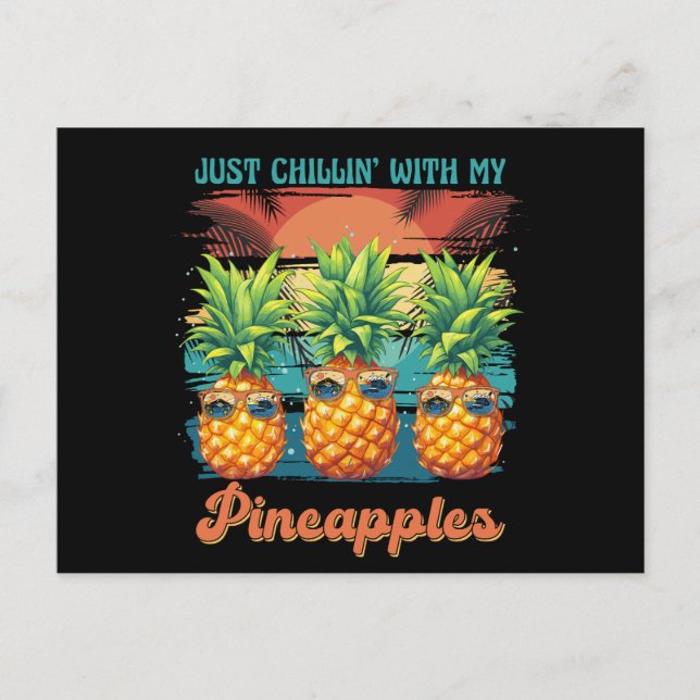 Kühlen mit meinen Ananas Sonnenbrille tropisch Postkarte (Vorderseite)