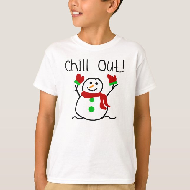 Kühlen Sie heraus Schneemann T-Shirt (Vorderseite)