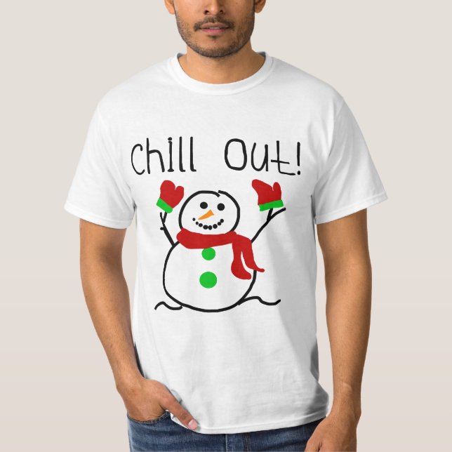 Kühlen Sie heraus Schneemann-T-Shirts und T-Shirt (Vorderseite)