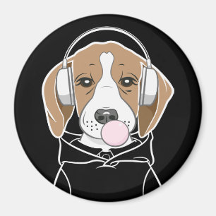 Kühlender Hund mit Bubblegum Süßer Lustiger Beagle Magnet
