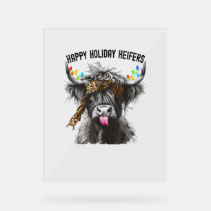 Kuhleopard Print - Happy Holiday Heifers Acrylschild