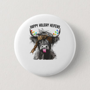 Kuhleopard Print - Happy Holiday Heifers Button