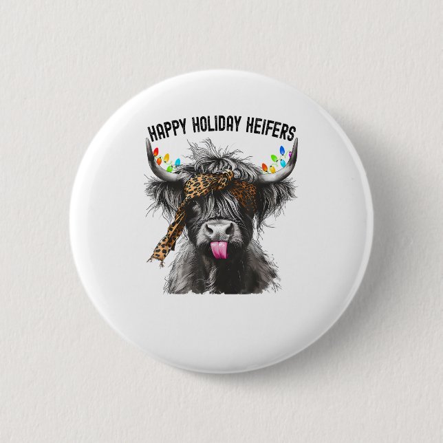 Kuhleopard Print - Happy Holiday Heifers Button (Vorderseite)