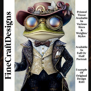 Kühler Anthropomorpher Steampunk Frosch R5H Découp Seidenpapier