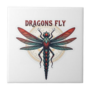 Kühler bearbeiteter Steampunk Libelle - Drachen fl Fliese