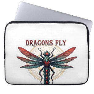 Kühler bearbeiteter Steampunk Libelle - Drachen fl Laptopschutzhülle