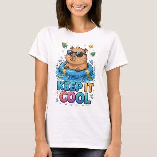 Kühler Biber im Schwimmbad mit Brille T-Shirt