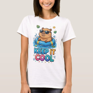 Kühler Biber im Schwimmbad mit Brille T-Shirt