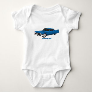 Kühler blauer Oldtimer von 1959 Baby Strampler