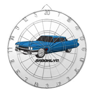 Kühler blauer Oldtimer von 1959 Dartscheibe