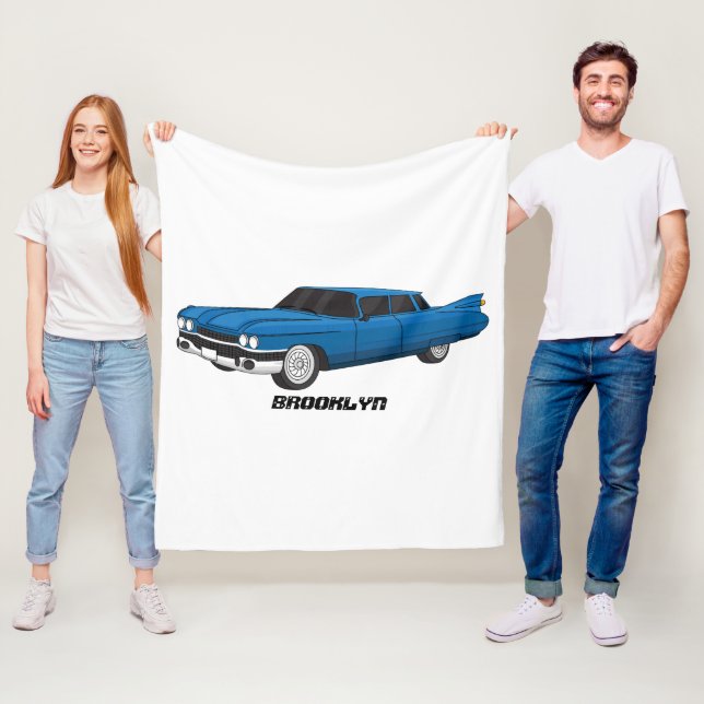 Kühler blauer Oldtimer von 1959 Fleecedecke (Beispiel)