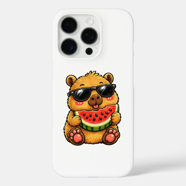 Kühler Capybara Wassermelone Sommer Case-Mate iPhone Hülle (Rückseite)