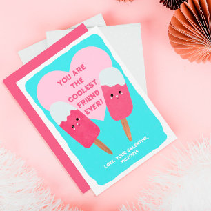 Kühler Freund Eis am Stiel Galentine's Valentinsta Feiertagskarte
