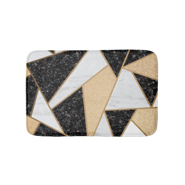 Kühler geometrischer Marmor Badematte (Vorderseite)