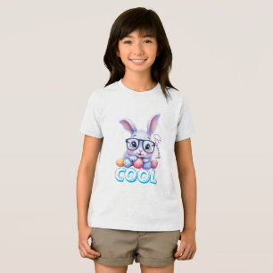 Kühler Hase Ostern Personalisierter Name Kinder Tri-Blend Shirt