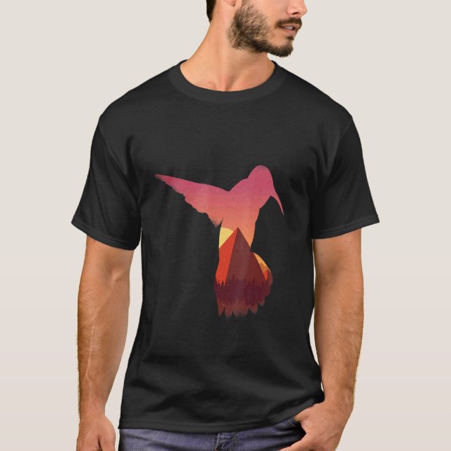 Kühler Kolibri-Spruch-Pyramide T-Shirt (Vorderseite)