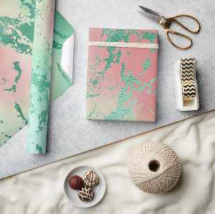 Kühler Marmor Reizvolles, pastellfarbenes Korall Geschenkpapier