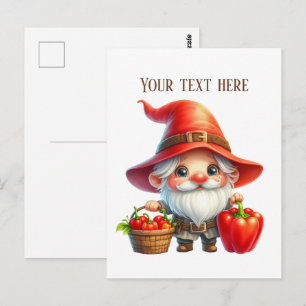 Kühler Paprika-Gnom anpassbar Postkarte