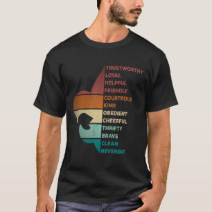 Kühler Retro-Vintage-Stil Pfadfinder Gesetz T-Shirt