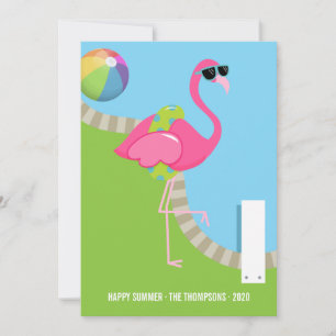 Kühler Rosa Flamingo Sommergruß Karte