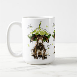 Kühler Schatten Guter Tag Lustiger Esel mit Blatth Kaffeetasse