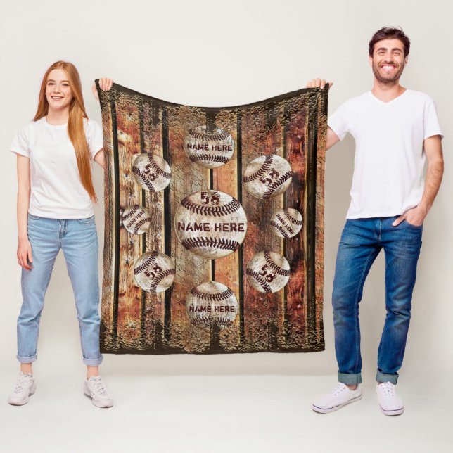 Kühler, schmutziger Vintage-Look-Baseball-Fliesbla Fleecedecke (Beispiel)